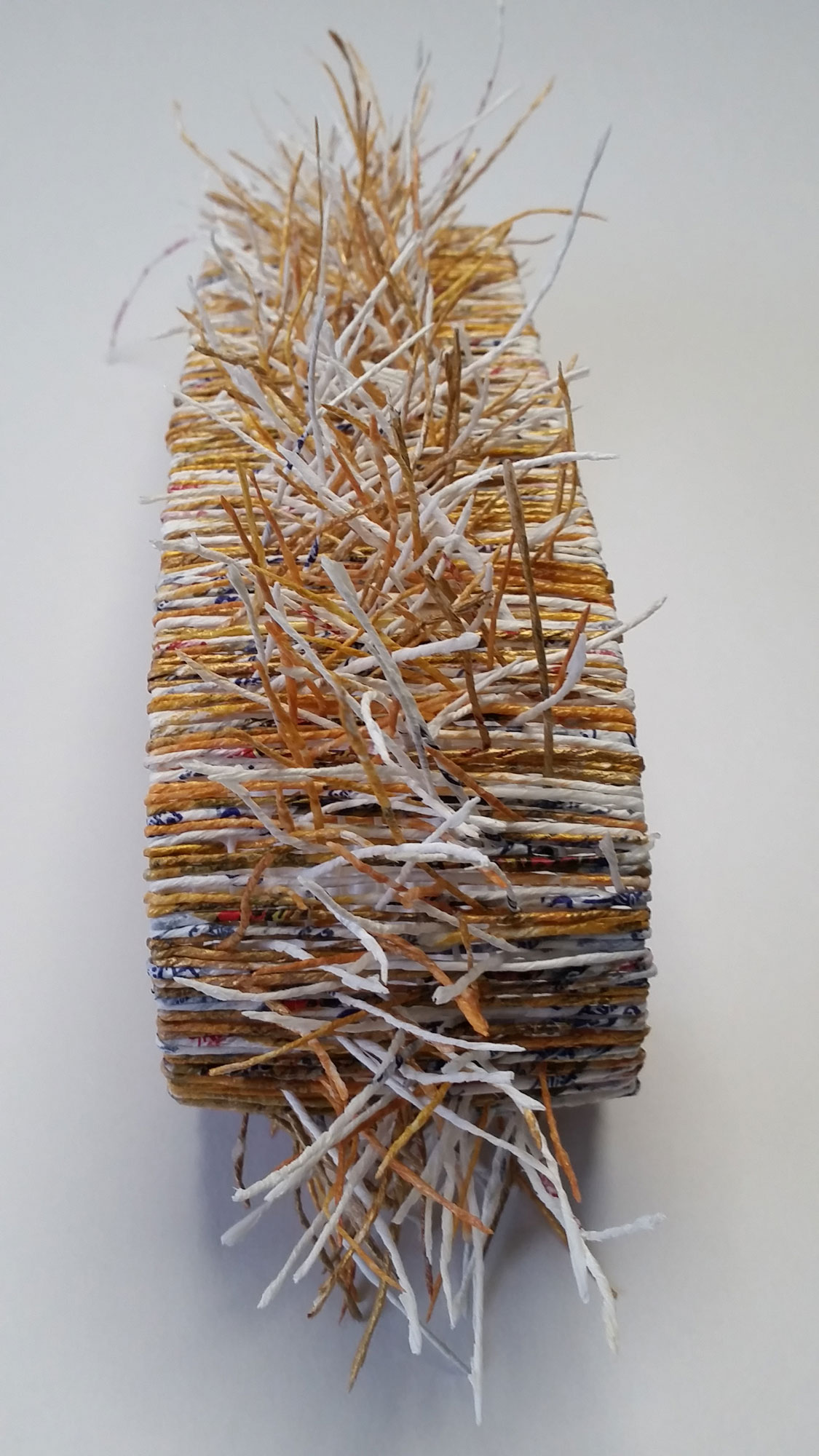 Boucle-ruban - Papier d'oranges, peinture, structure plastique - 30 x 8 cm - 2018